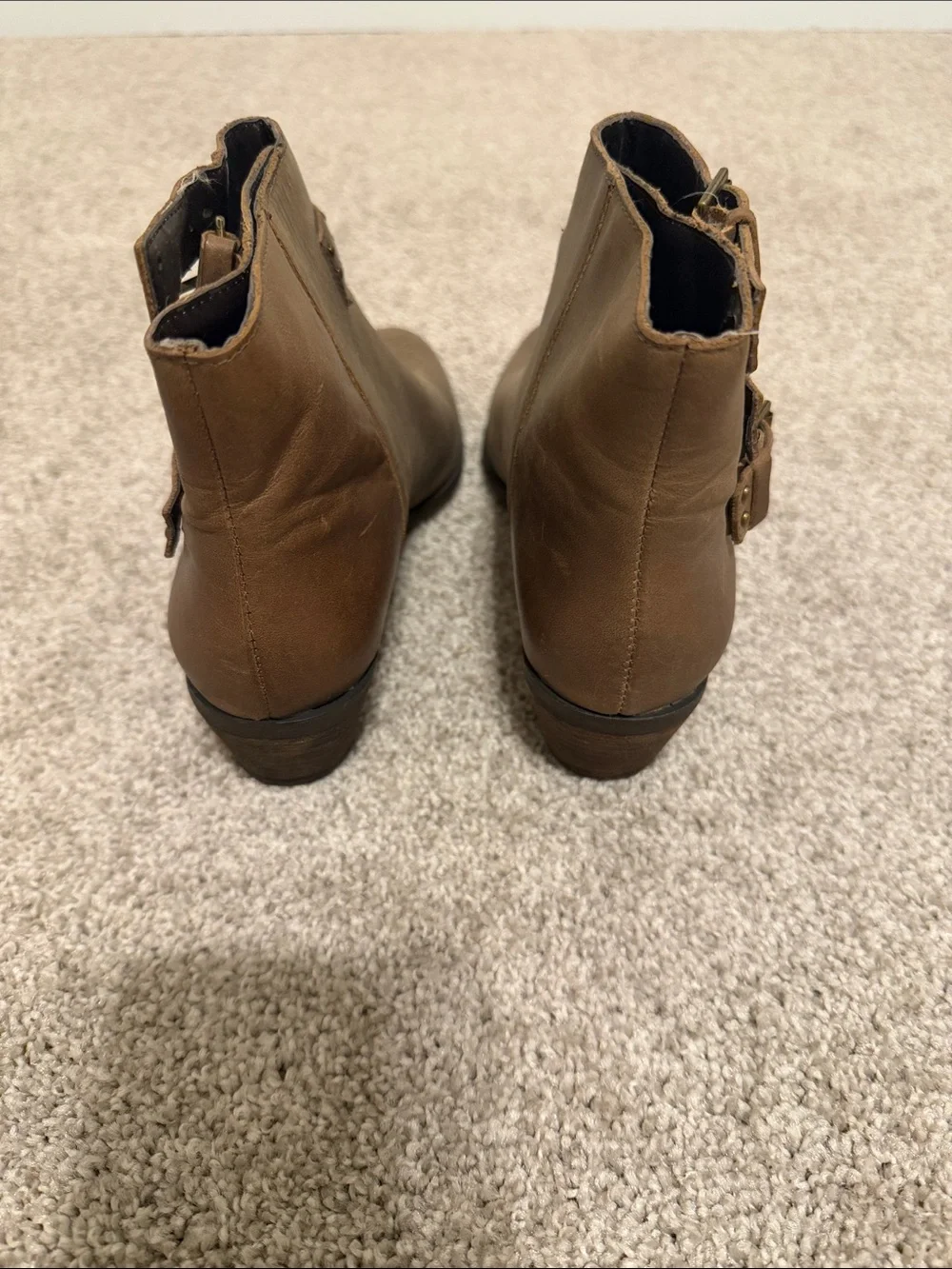 Joie Tan Triple-Buckle Ankle Boots